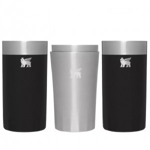 Stanley Lifted Spirits Prismatic™ Highball Glass + Craft Cocktail Shaker Set | 12 OZ Foundry Black | UOP196823