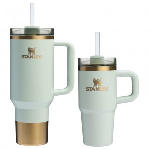 Stanley The Holiday Quencher H2.0 Samesies Sip Set | 40 OZ & 14 OZ Gilded Celadon | 40oz./14oz. | XYM052978